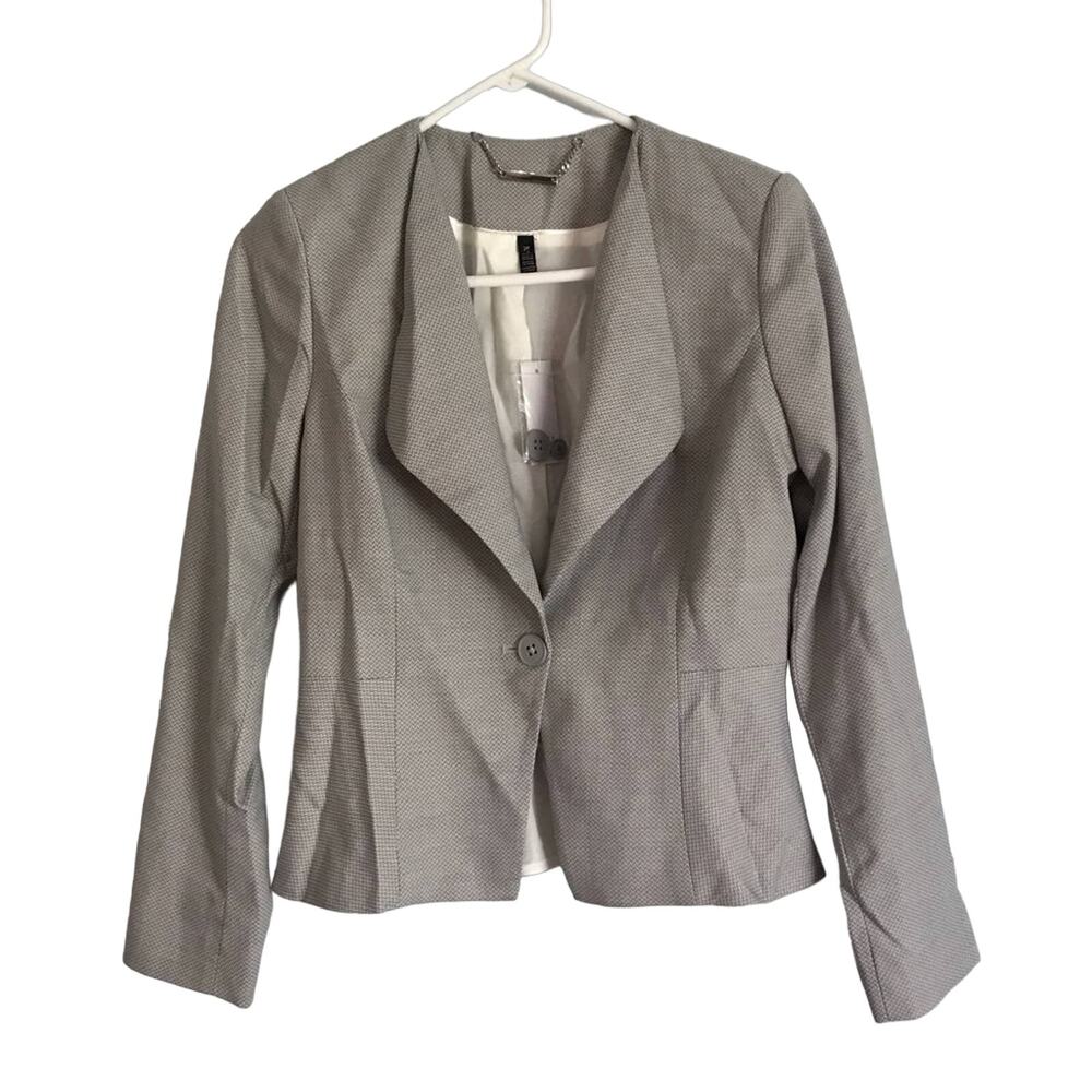 NWT White House black market gray herringbone suit jacket peplum blazer sz 2P